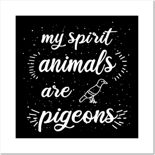 Vintage pigeons retro design spirit animal accessories Posters and Art